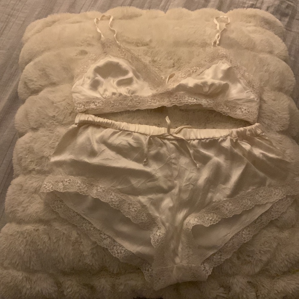 Anthropologie Eloise Silk Underwear and Bra Set